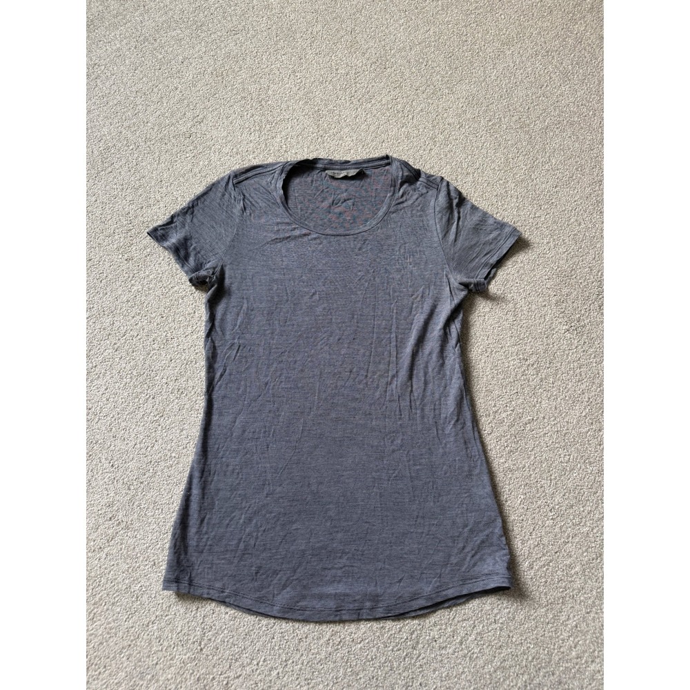 Icebreaker Outdoor T-Shirt Size S Grey Merino Wool Blend Scoop Neck